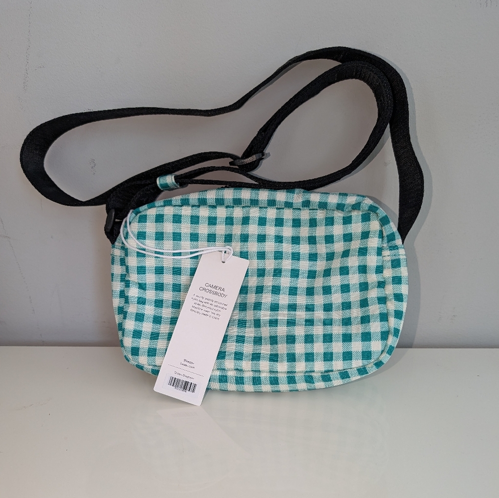 Baggu Camera Crossbody Green Gingham